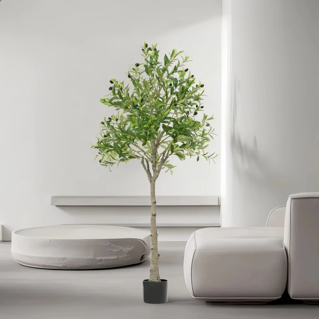 Artificial Olive Tree 4/5/6 FT Tall Artificial Plant with Fruit Halloween Christmas Decorations Olive Tree with Pot Room Decor