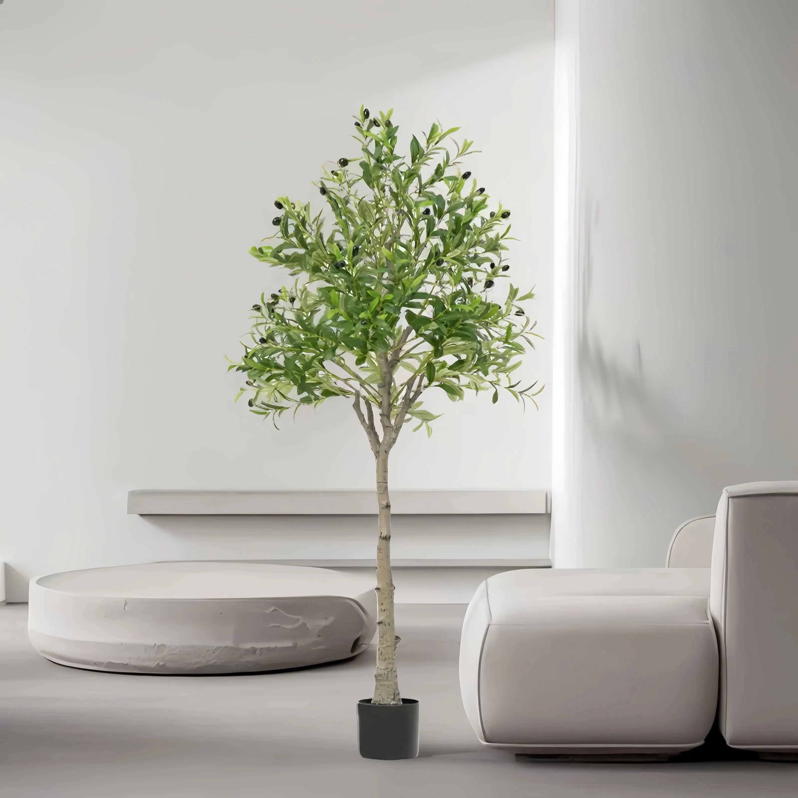 Artificial Olive Tree 4/5/6 FT Tall Artificial Plant with Fruit Halloween Christmas Decorations Olive Tree with Pot Room Decor