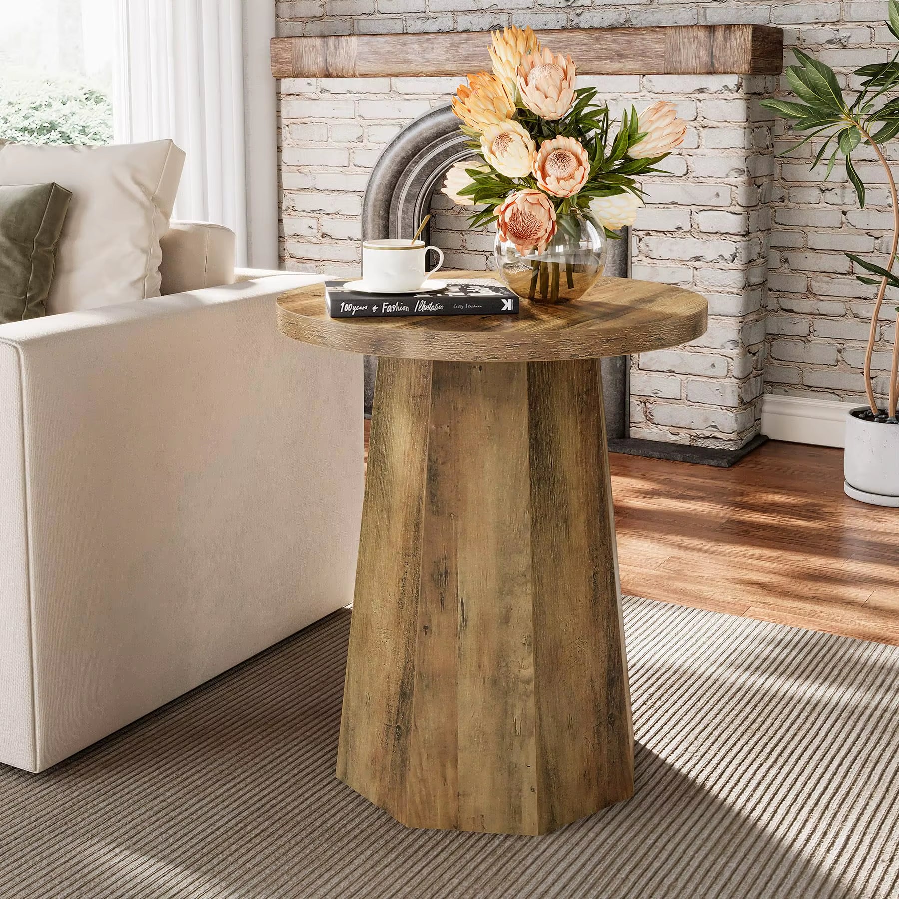 Factory Wholesale Hot Selling Modern Design Small round Wooden Side Table End Table for Home Perfect Living Room Furniture