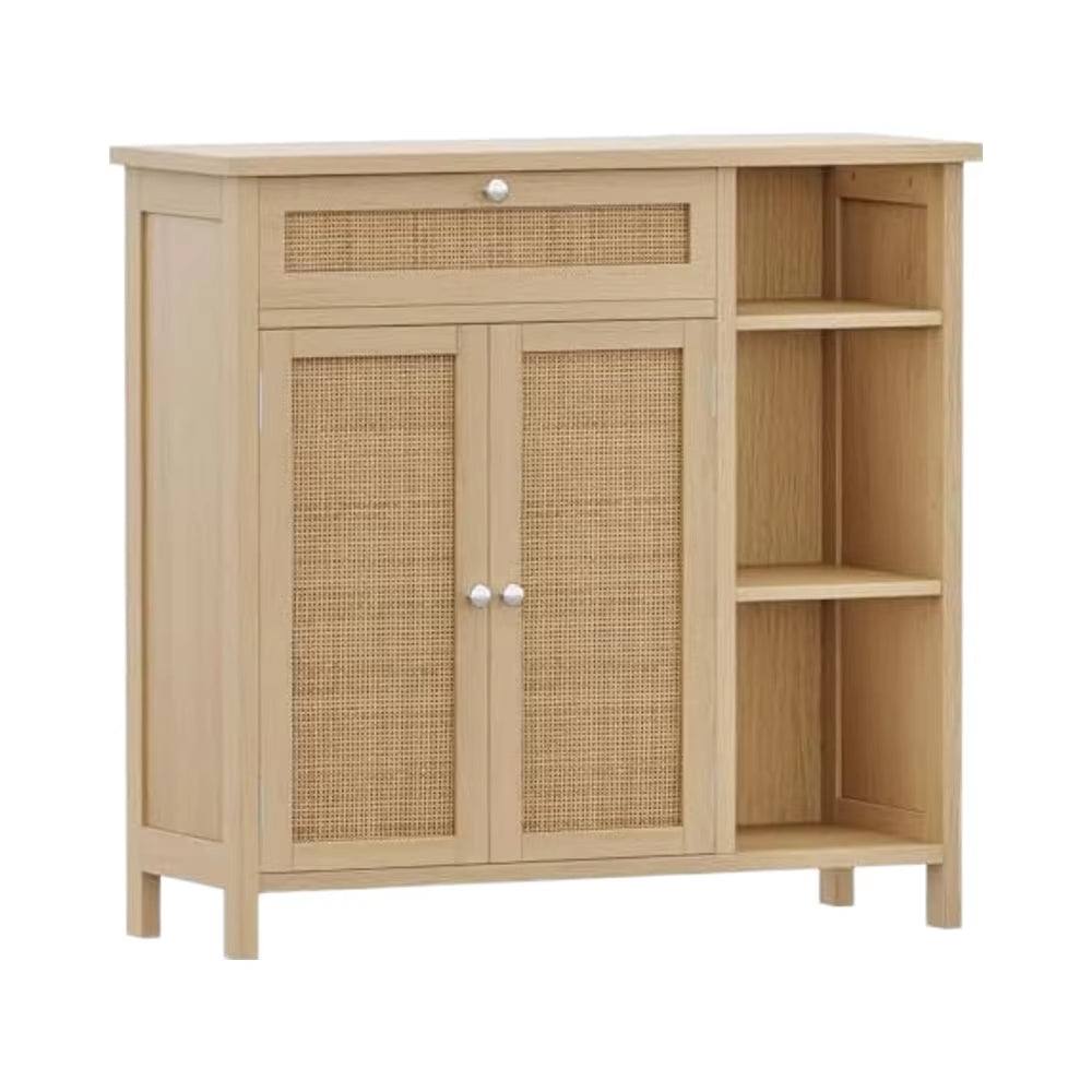 Solid Natural Bathroom Cabinet Adjustable Shelf Kitchen Cupboard Storage for Home Furniture for Apartment Living Room Entryway