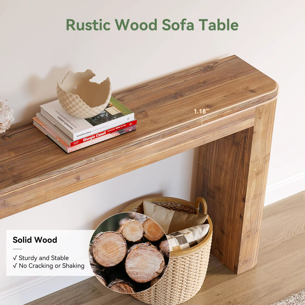 Modern Premium Luxury Solid Mango Wood Console Table Handmade Entry Villa Coffee Table for Home Furniture