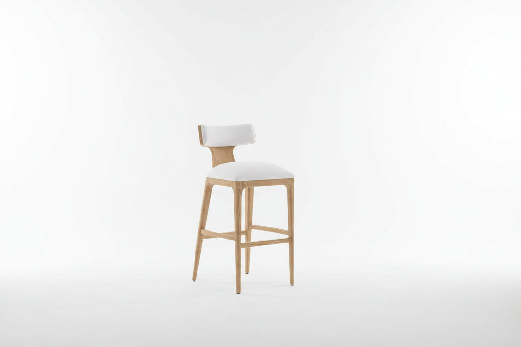 Modern Minimalist Indoor Furniture Solid Wood Frame Living Room Fabric Bar/Counter Stool