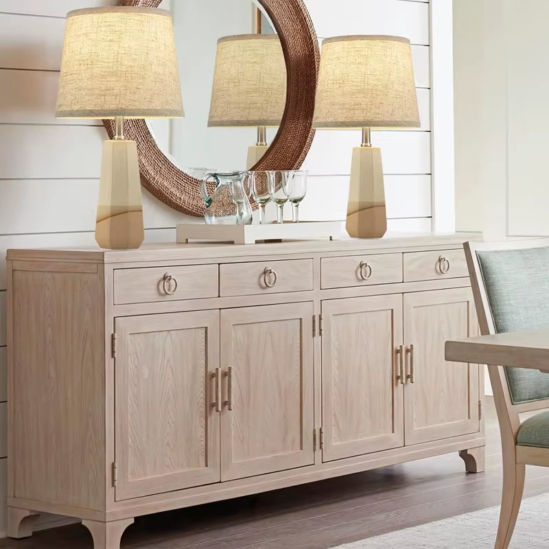 Modern Cream and Brown Ceramic Desk Lamp with LED Bulbs for Bedroom Living Room and Office Bedside Table Lamps