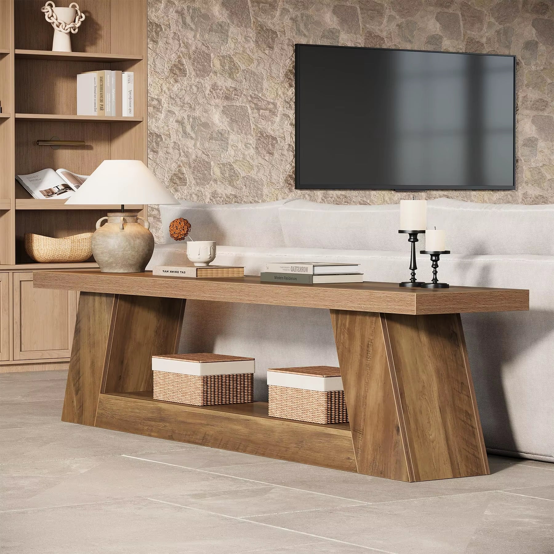 Modern Wood Ottoman Bench for Bedroom for Living Room Home Use Soft Fabric Bed End Stool Bench