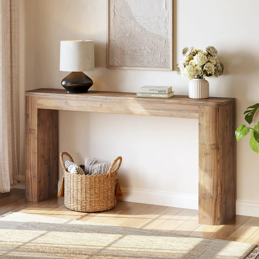 Modern Premium Luxury Solid Mango Wood Console Table Handmade Entry Villa Coffee Table for Home Furniture