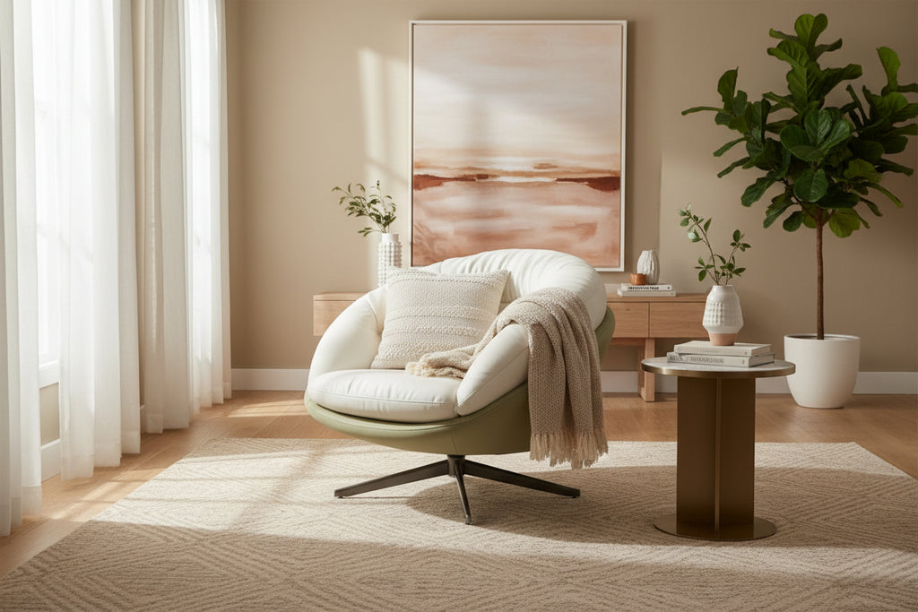 Factory Wholesale Swivel Chair Modern Luxury Leisure Swivel Chairs Living Room Furniture Single Fabric Sofa Chair for Home