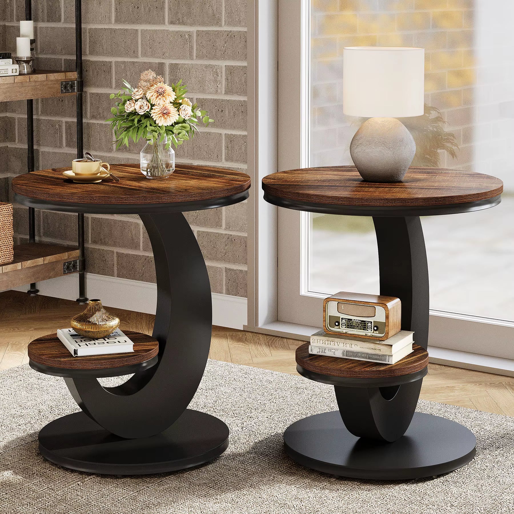 Side Table with Storage Table 2 Tier Shelf Tier Shelving round Side Table with Storage Corner Storage Shelf