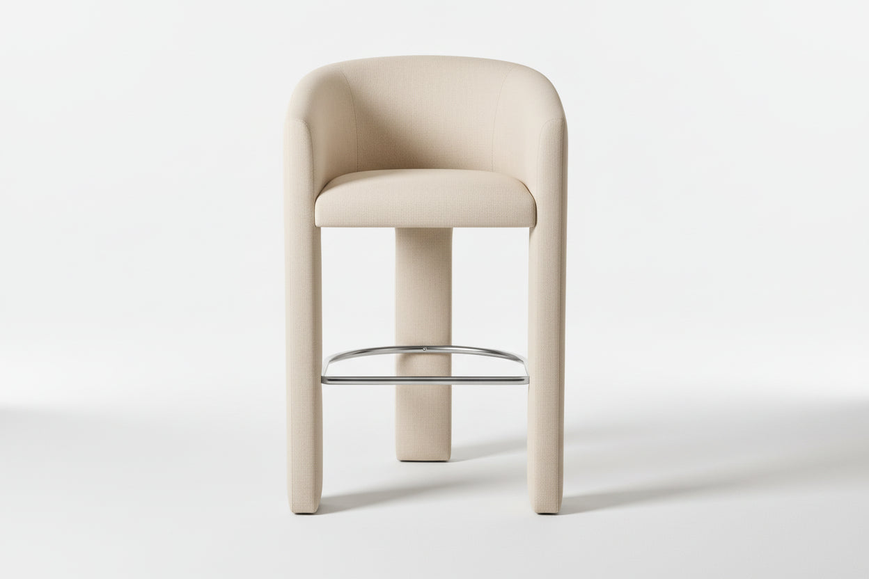 Lounging Contemporary Architectural Design Comfort Dining Room Stool Upholstered Fabric Counter and Bar Stool