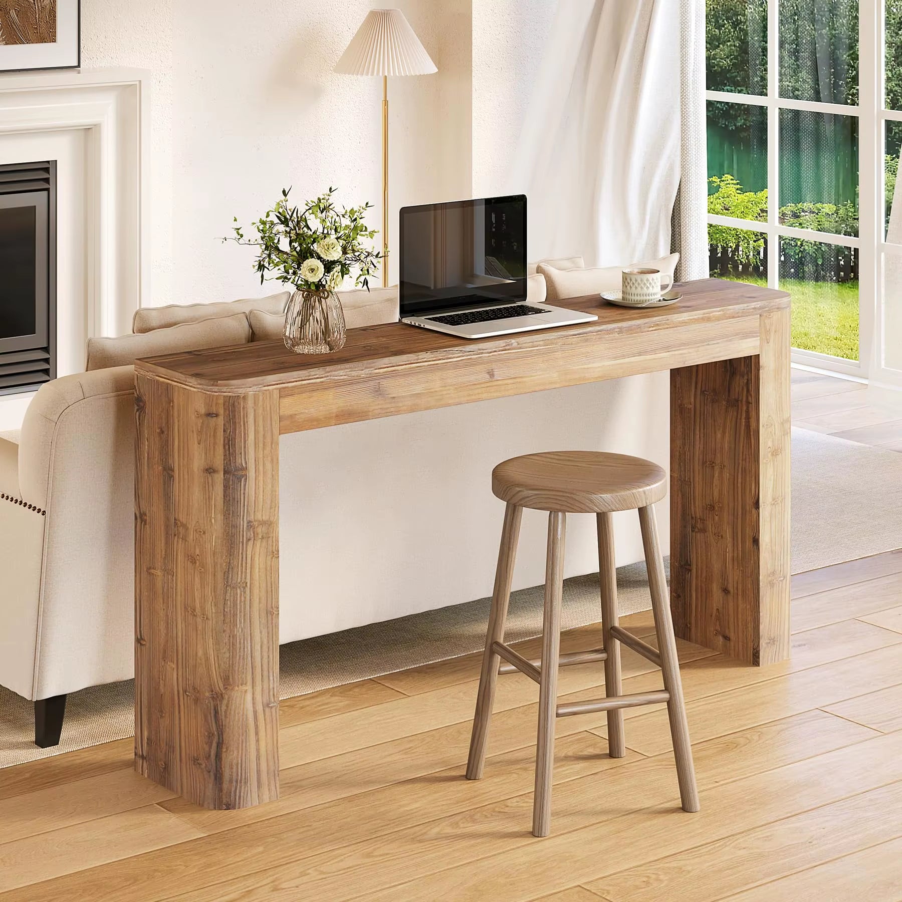 Modern Premium Luxury Solid Mango Wood Console Table Handmade Entry Villa Coffee Table for Home Furniture