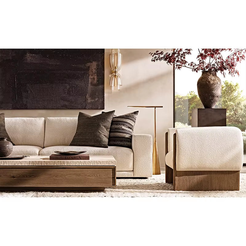 Wholesale Nordic Modern Wooden Indoor Decor Furniture Living Room Travertine Slab Rectangular Coffee Table