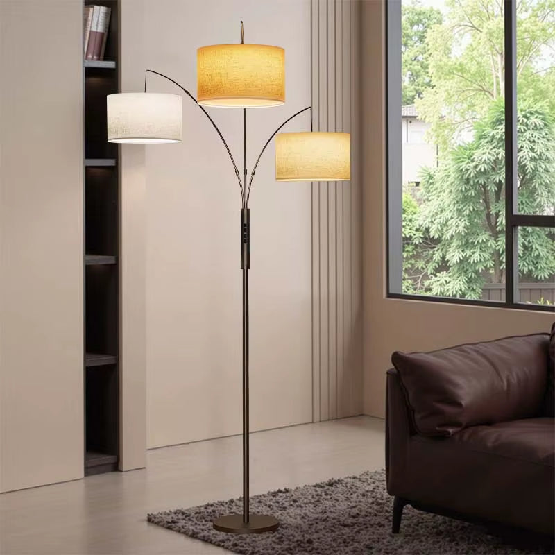 Direct Supply Three-Head Split Control Vertical LED Floor Lamp for Living Room and Bedroom Fishing Light Carpet Atmosphere