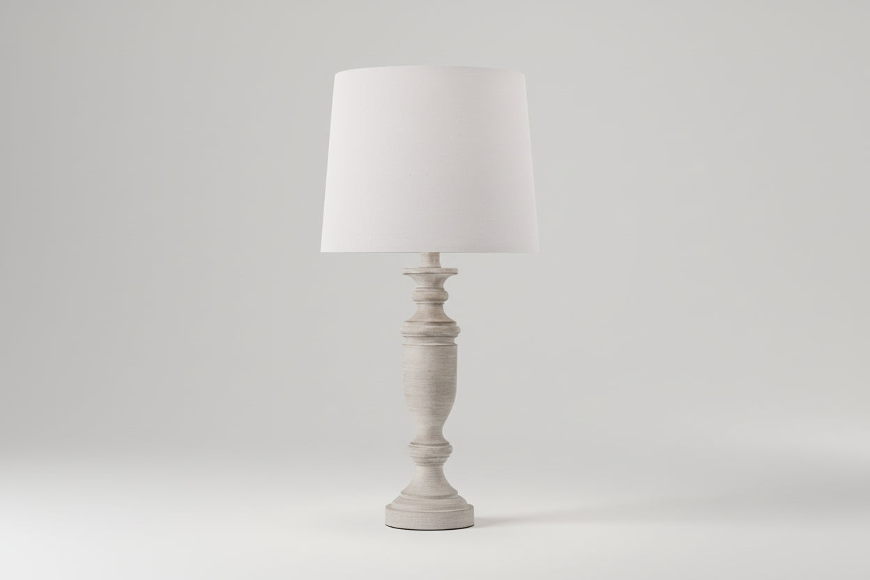 Antique Gray Linen Lampshade Retro Table Lamp for Living Room Bedroom or Bedside Modern Design Style for Reading