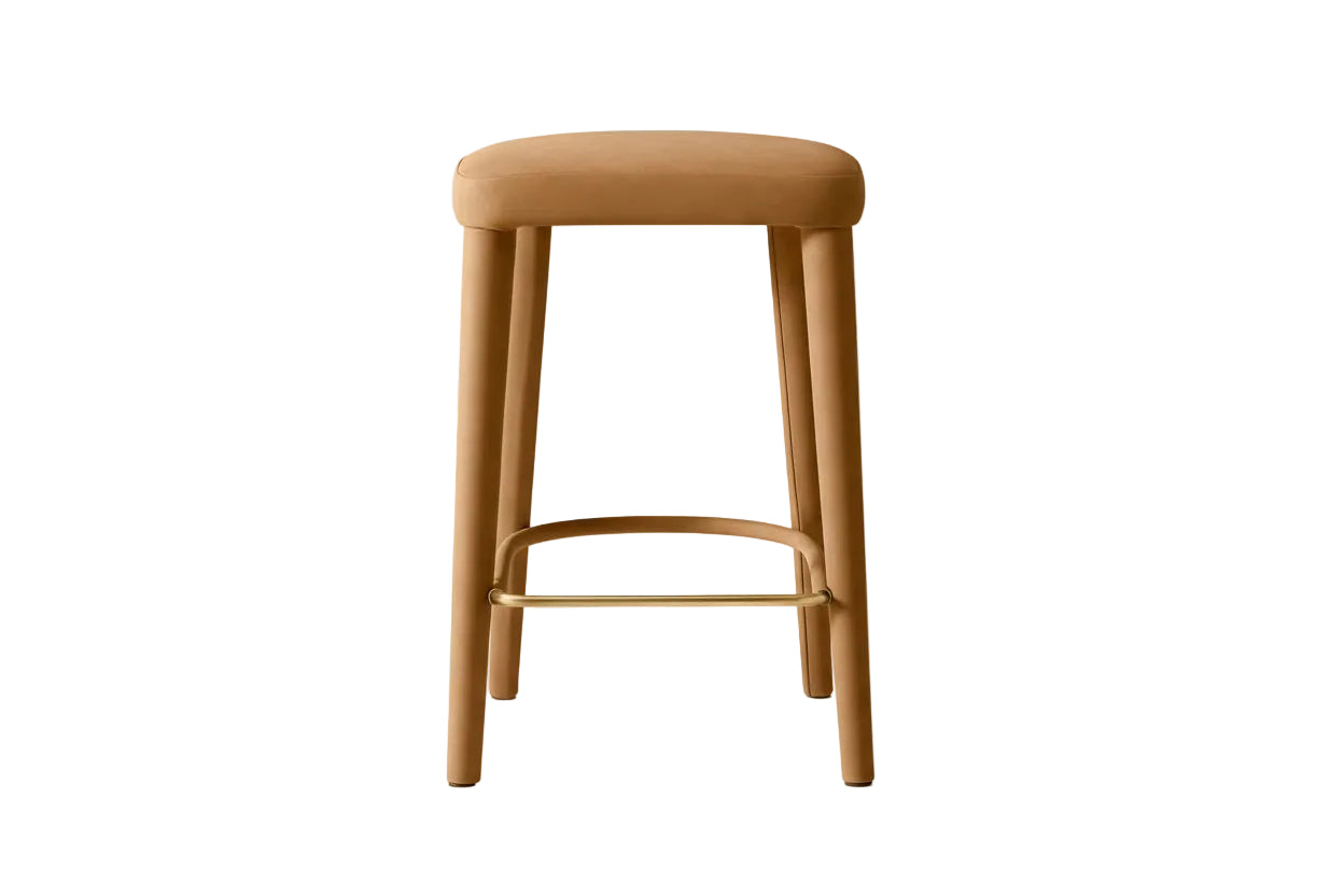 Restaurant Interior Furniture Luxury Armless Leather Bar Chair Counter Stool Dining Comfortable Chair