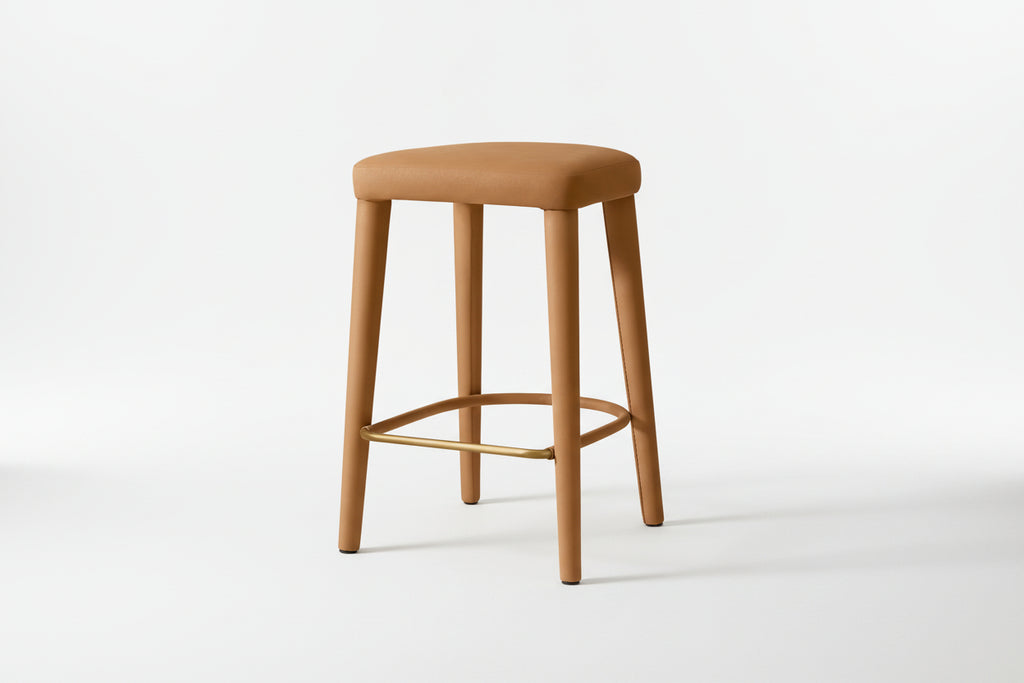 Restaurant Interior Furniture Luxury Armless Leather Bar Chair Counter Stool Dining Comfortable Chair