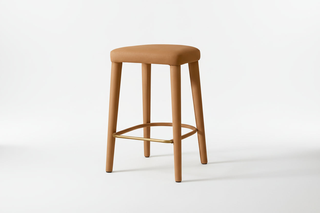 Restaurant Interior Furniture Luxury Armless Leather Bar Chair Counter Stool Dining Comfortable Chair