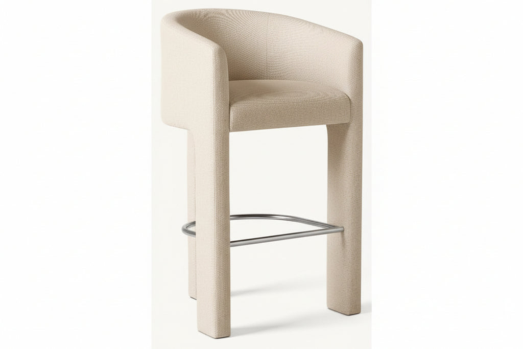 Lounging Contemporary Architectural Design Comfort Dining Room Stool Upholstered Fabric Counter and Bar Stool