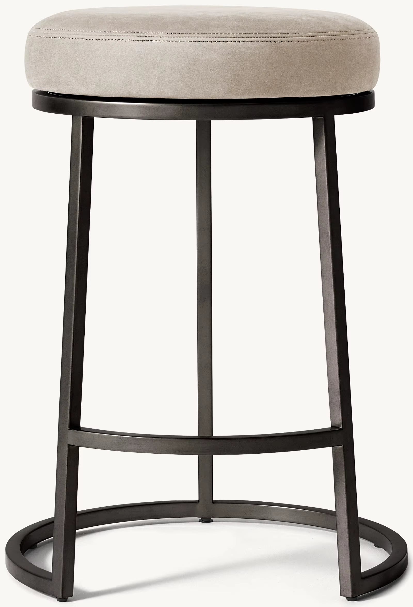 Bar Stool High Chair with round Pad Kitchen Stool with Footstool Swivel Leather Bar & Counter Stool