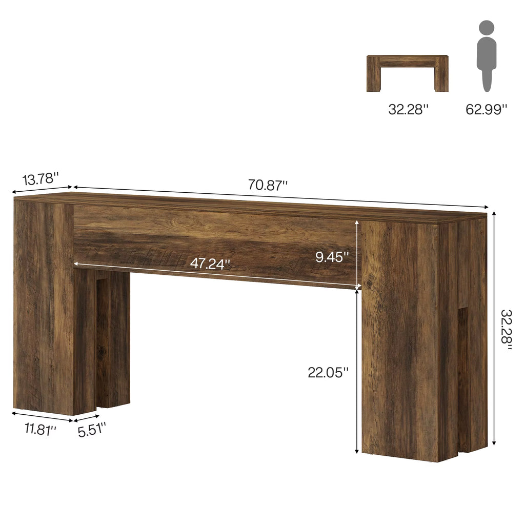 Bien Elegant Modern Console Table with Drum Effect Legs Elegant Long Entryway or Wall Table for Home Office or Apartment