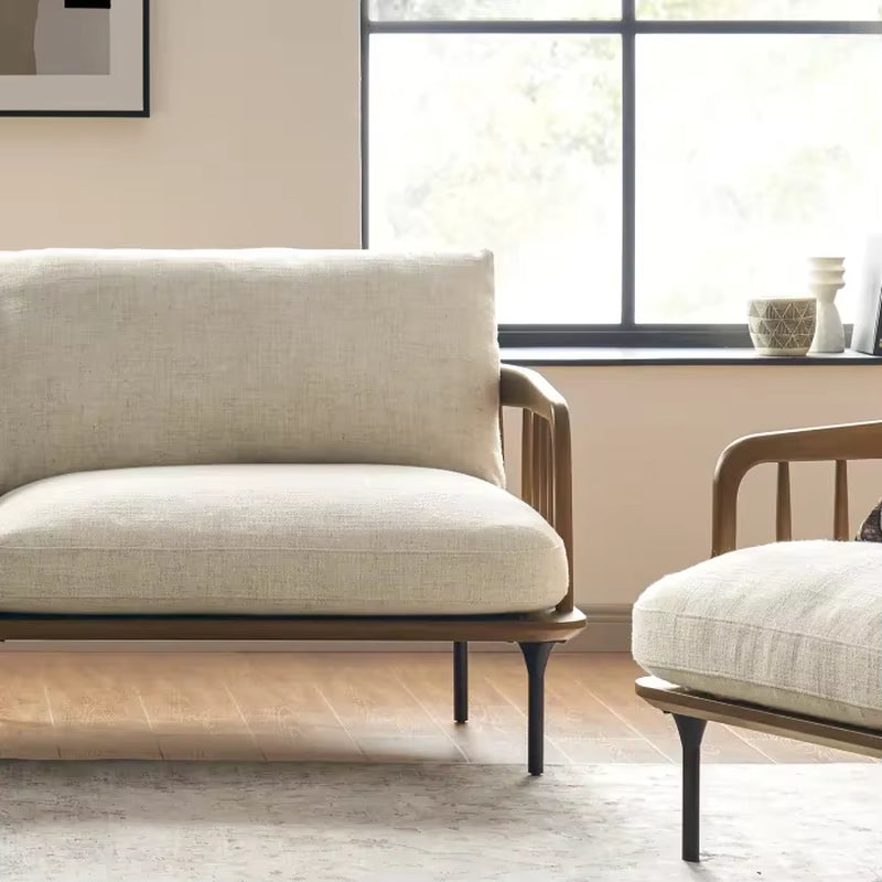 Modern Fabric Velvet Chair Living Room Furniture Arm Leisure Lounge Armchair Wood Frame Chairs