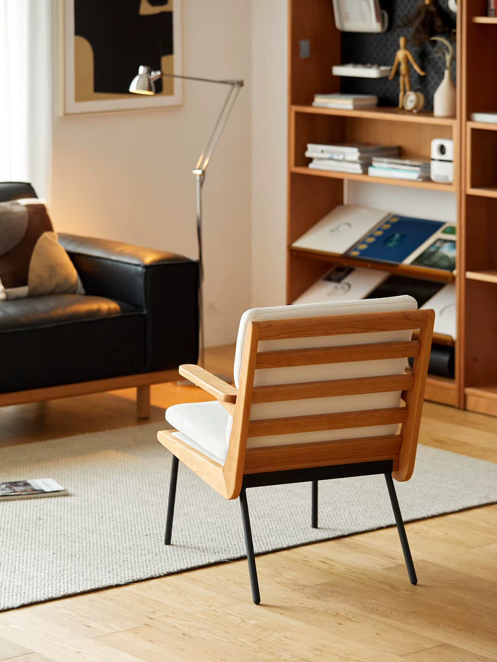 Half House Modern Lightweight Solid Wood Sofa Chair for Living Room Apartment & Hotel Use-Comfortable Luxury Leisure Furniture