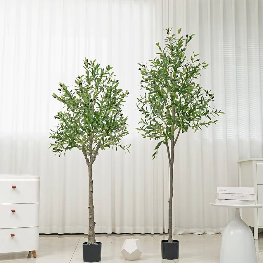 Artificial Olive Tree 4/5/6 FT Tall Artificial Plant with Fruit Halloween Christmas Decorations Olive Tree with Pot Room Decor