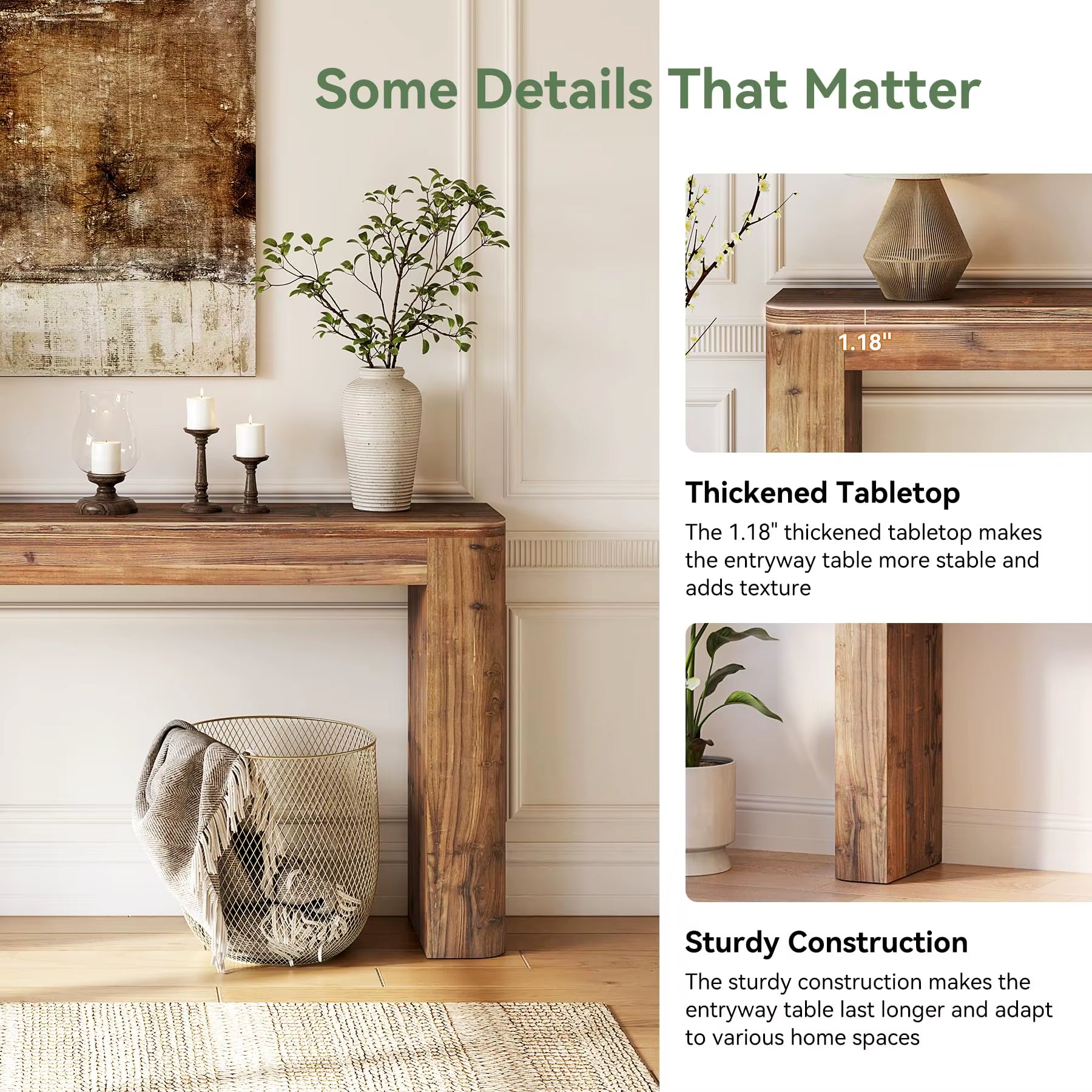 High Quality Console Table Living Room Modern Style Furniture Solid Wood Wooden Console Tables