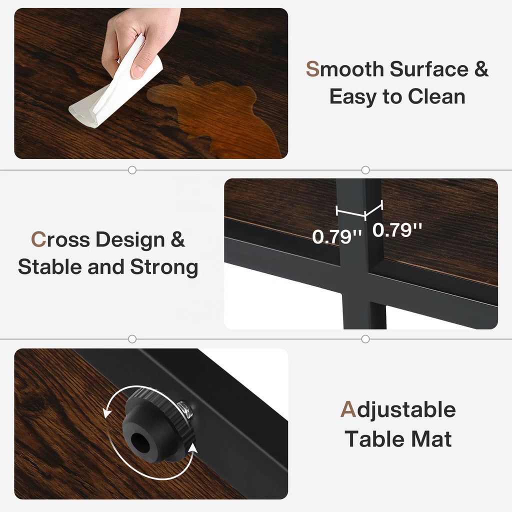 Tribesigns End Table for Living Room Wood Side Table with Black Metal Frames Industrial Nightstand Bedside Table