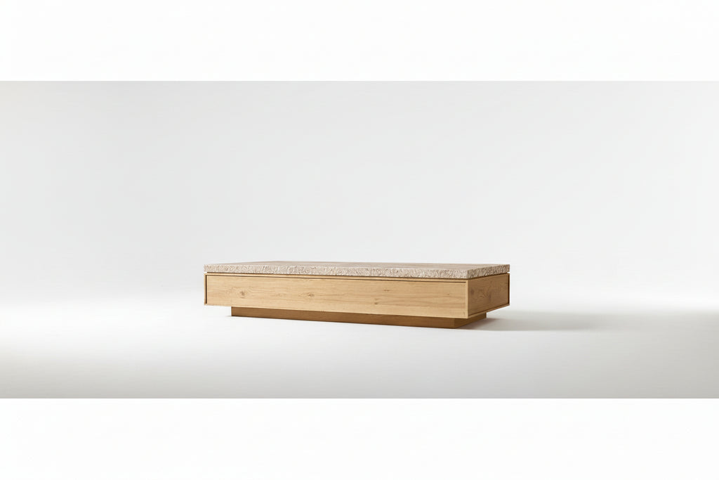 Wholesale Nordic Modern Wooden Indoor Decor Furniture Living Room Travertine Slab Rectangular Coffee Table