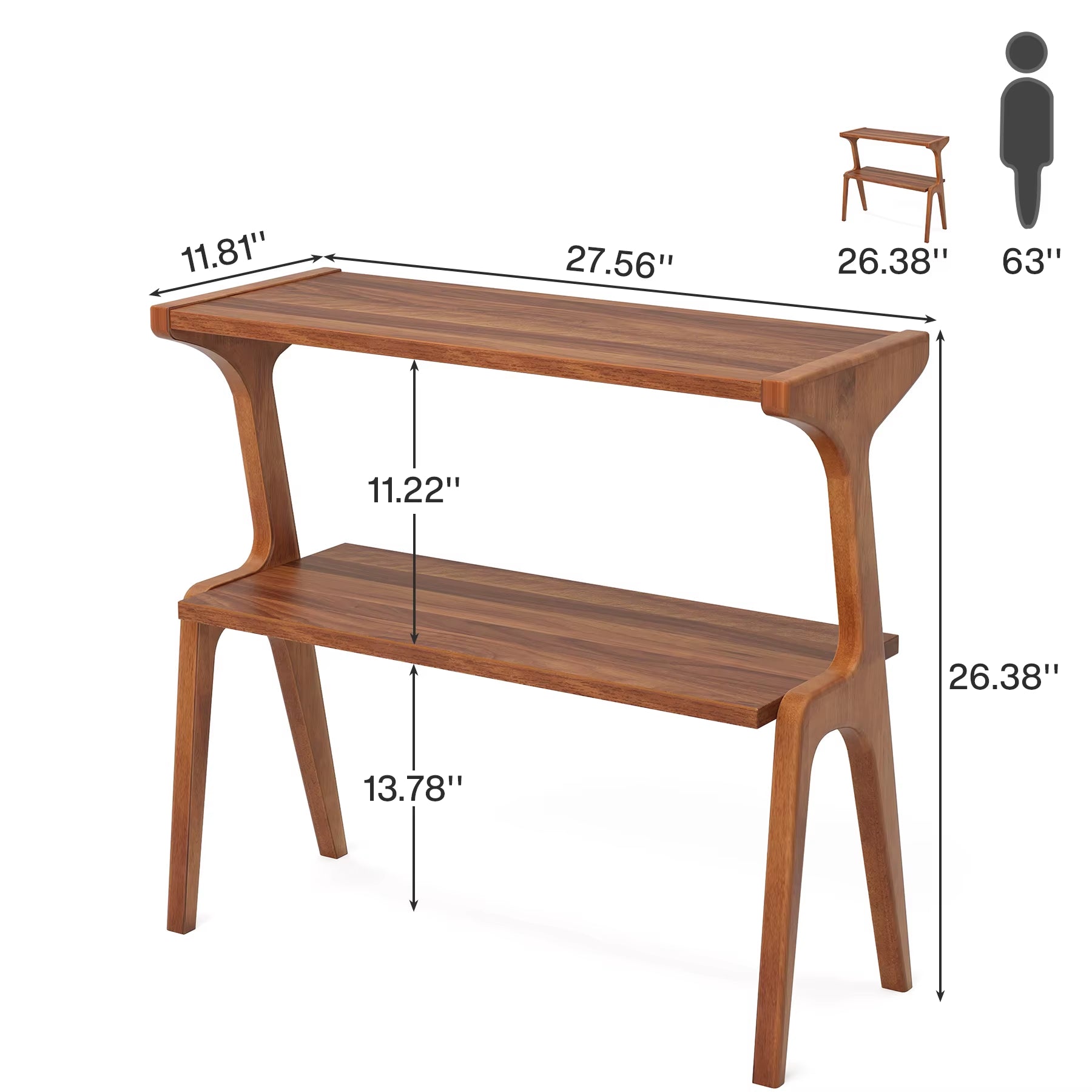 For Tribesigns Walnut Luxury Side Table Metal End Table Shaped for Couch Sofa Bed Desktop C Table for Living Room & Bedroom