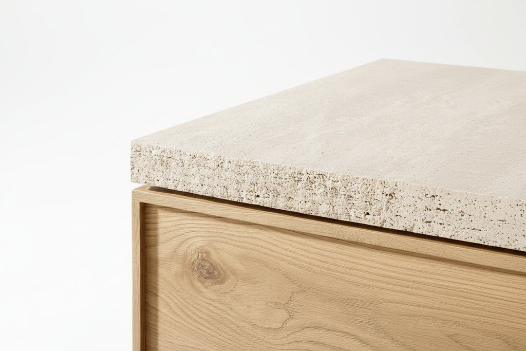 Wholesale Nordic Modern Wooden Indoor Decor Furniture Living Room Travertine Slab Rectangular Coffee Table