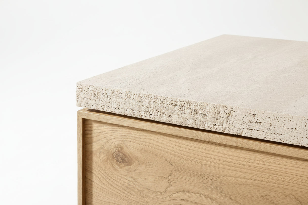 Wholesale Nordic Modern Wooden Indoor Decor Furniture Living Room Travertine Slab Rectangular Coffee Table